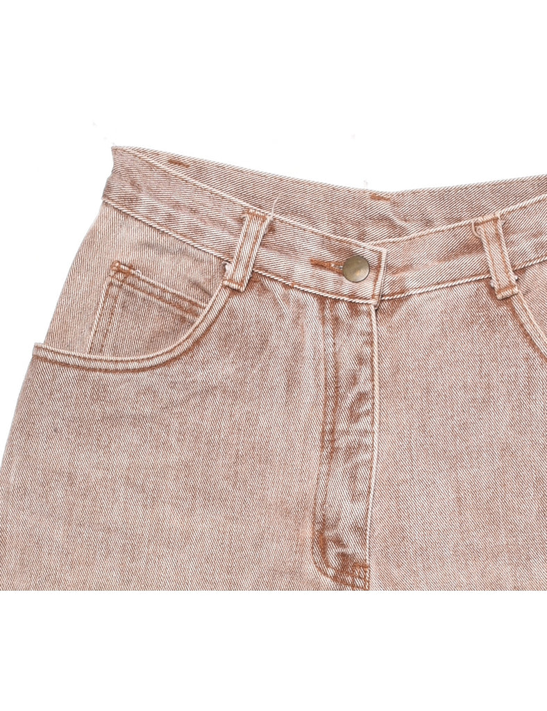 Light Brown Rolled Hem Denim Shorts - W24 L3