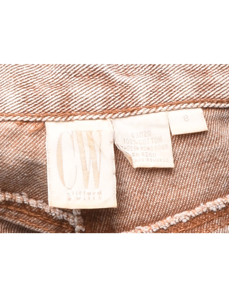 Light Brown Rolled Hem Denim Shorts - W24 L3