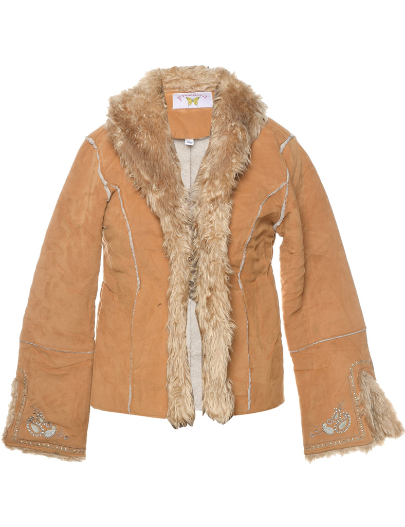 Light Brown Shearling Jacket - L