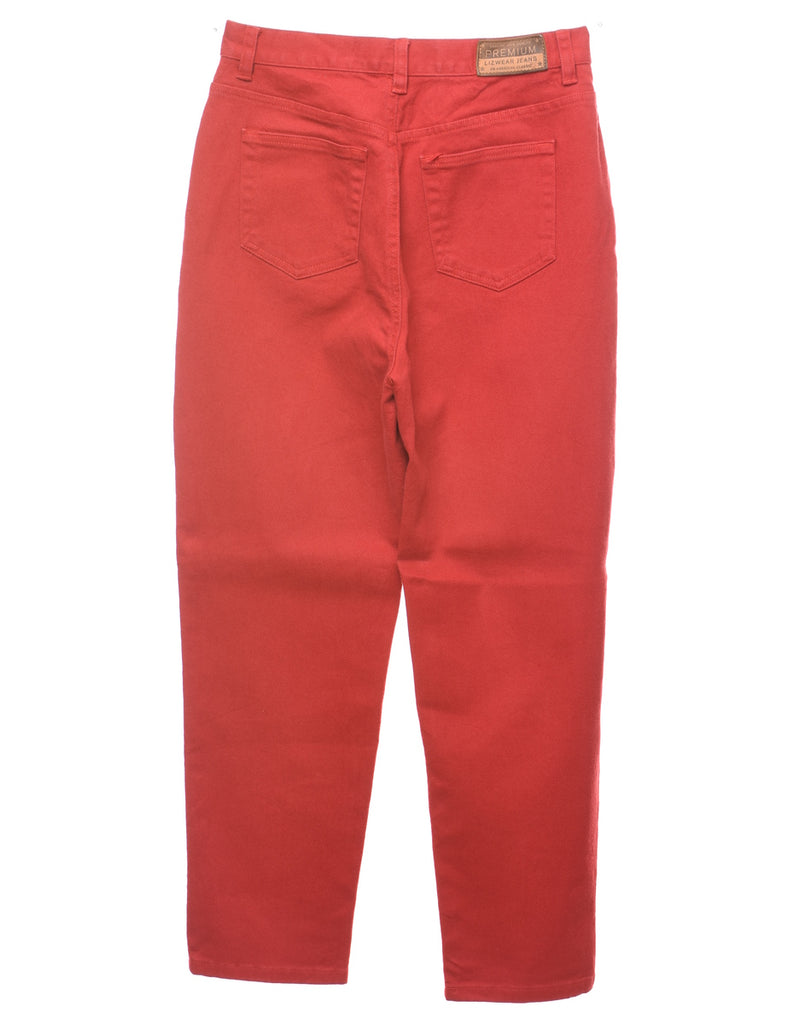 Liz Claiborne Red High Waist Tapered Jeans - W26 L27