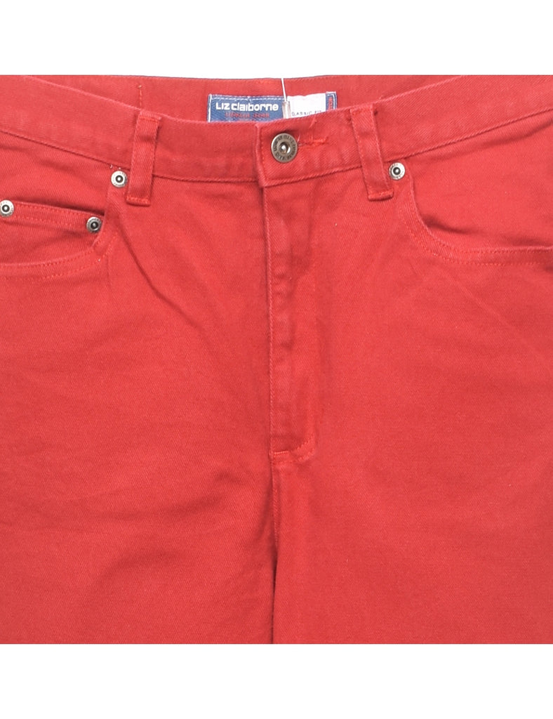 Liz Claiborne Red High Waist Tapered Jeans - W26 L27