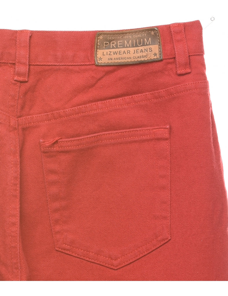 Liz Claiborne Red High Waist Tapered Jeans - W26 L27