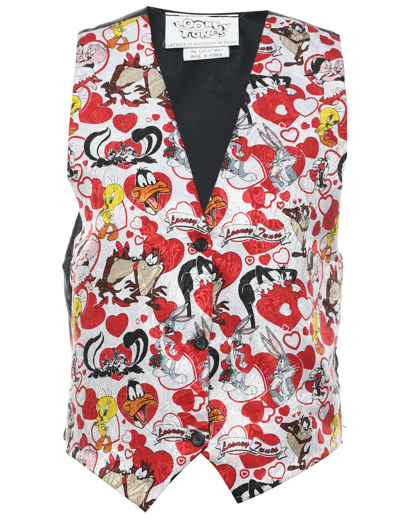 Looney Tunes Cartoon Print Waistcoat - M