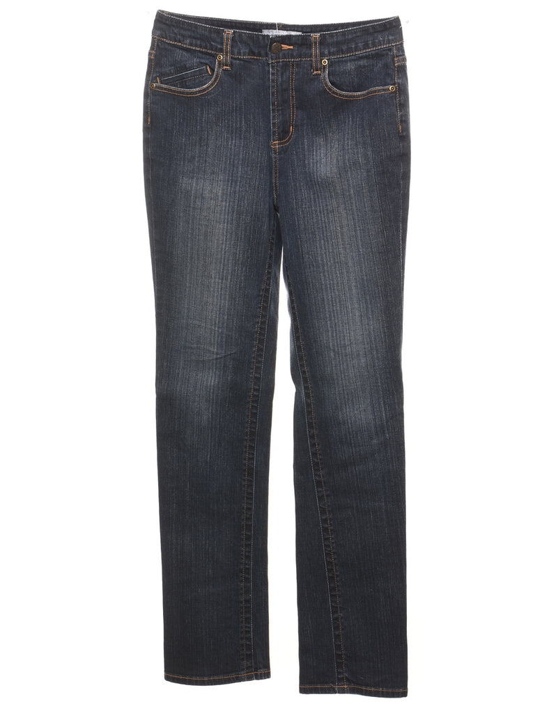 Low-Rise Embellished Dark Wash Jeans - W28 L30