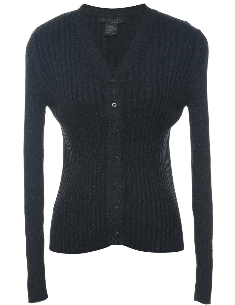 Lurex Thread Pattern Cardigan - M