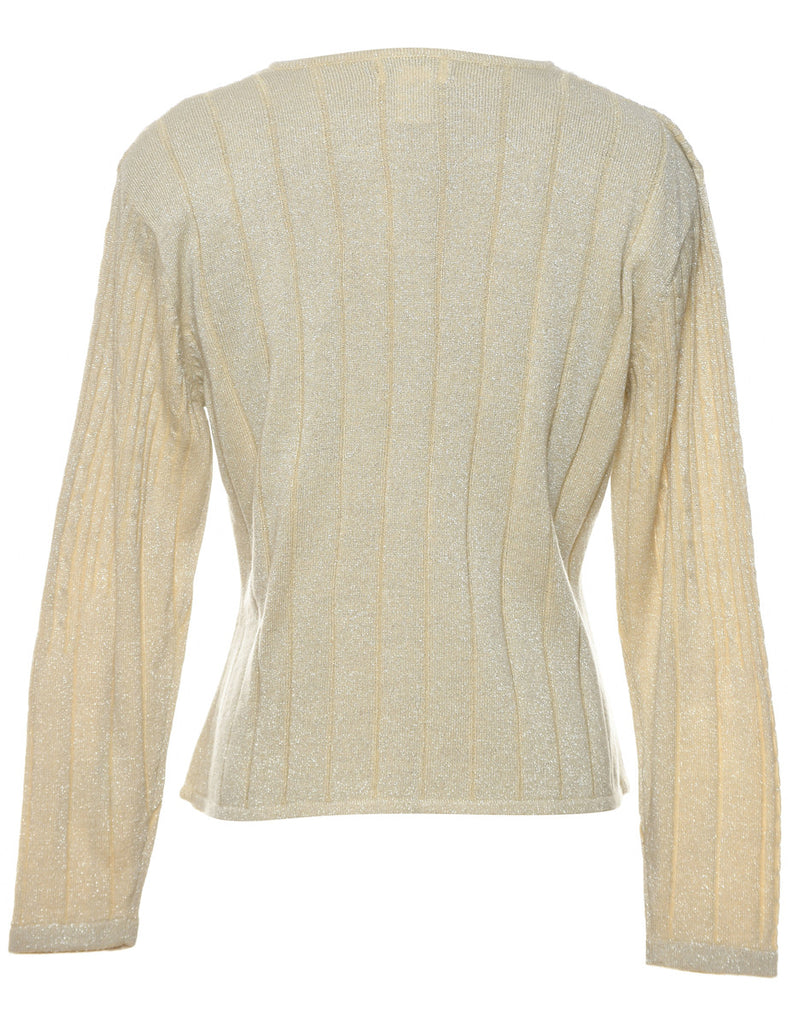 Lurex Thread Pattern Cardigan - M