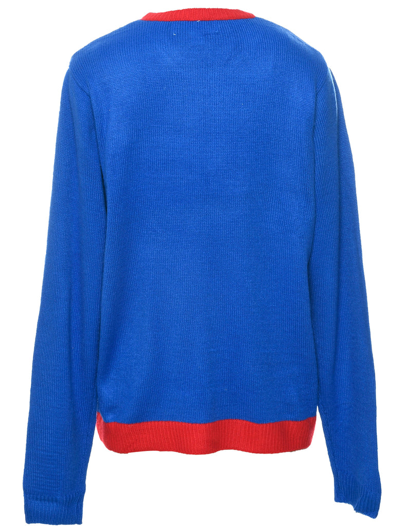 Lurex Thread Pattern Christmas Jumper - L