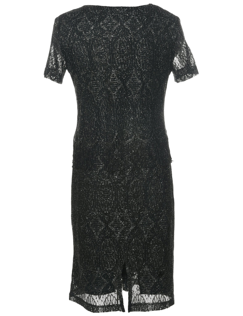 Lurex Thread Pattern Dress - M