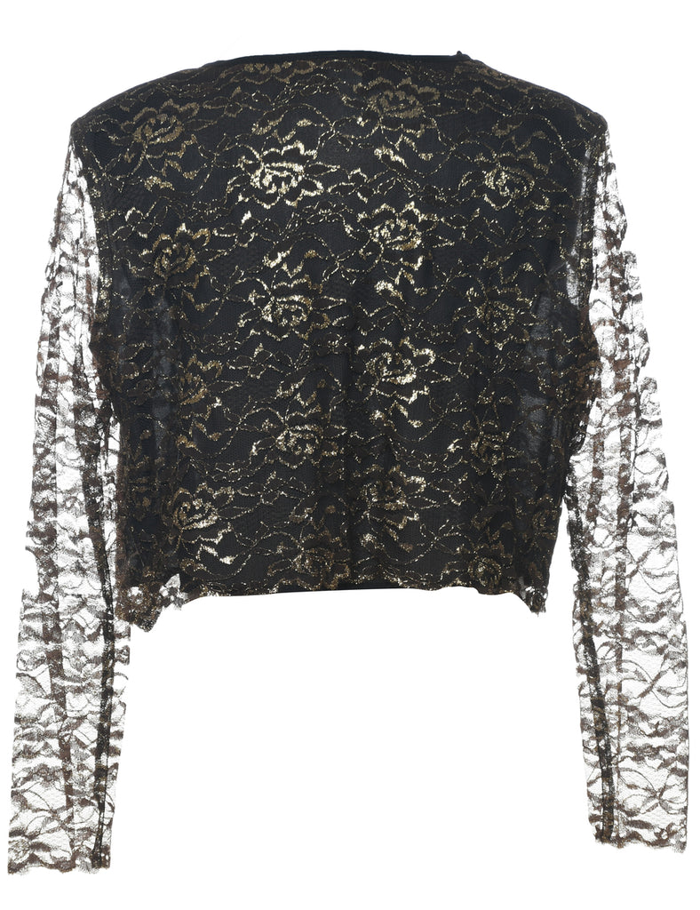 Lurex Thread Pattern Evening Jacket - L