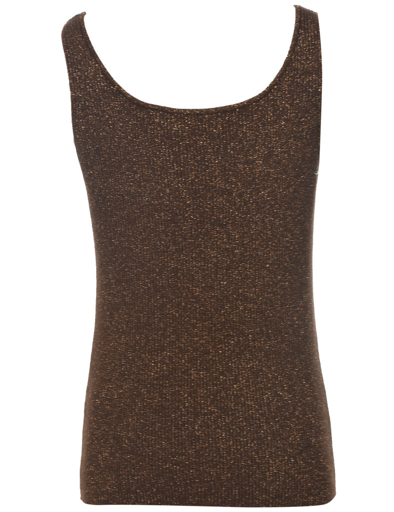 Lurex Thread Pattern Sweater Vest - L