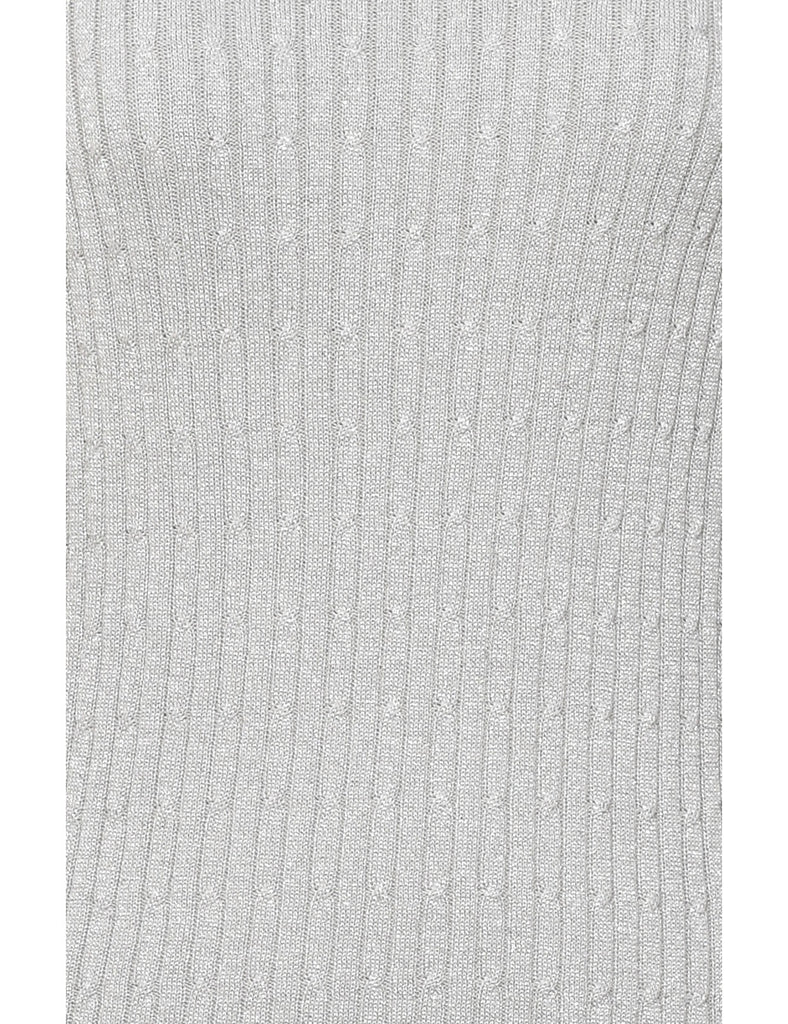 Lurex Thread Pattern Turtleneck Jumper - M