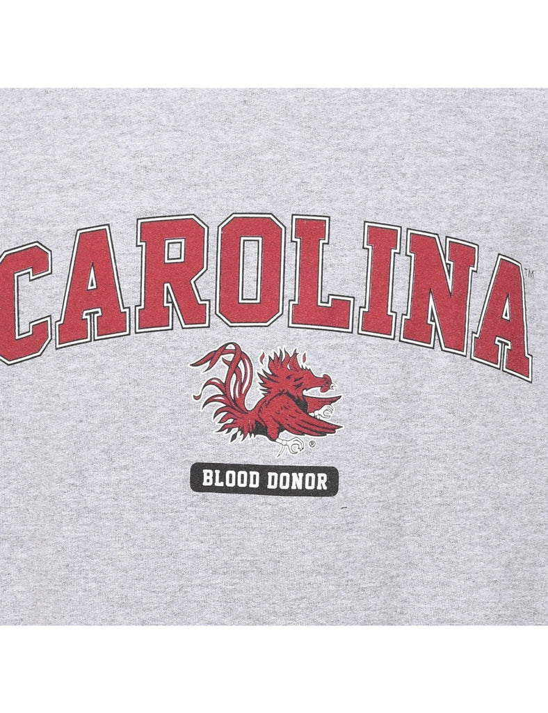 Marl Grey & Maroon Carolina Design Sweatshirt - M