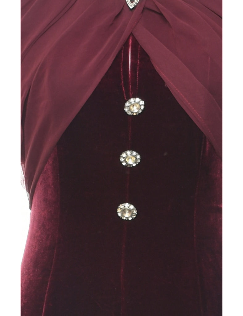 Maroon Evening Dress - XS