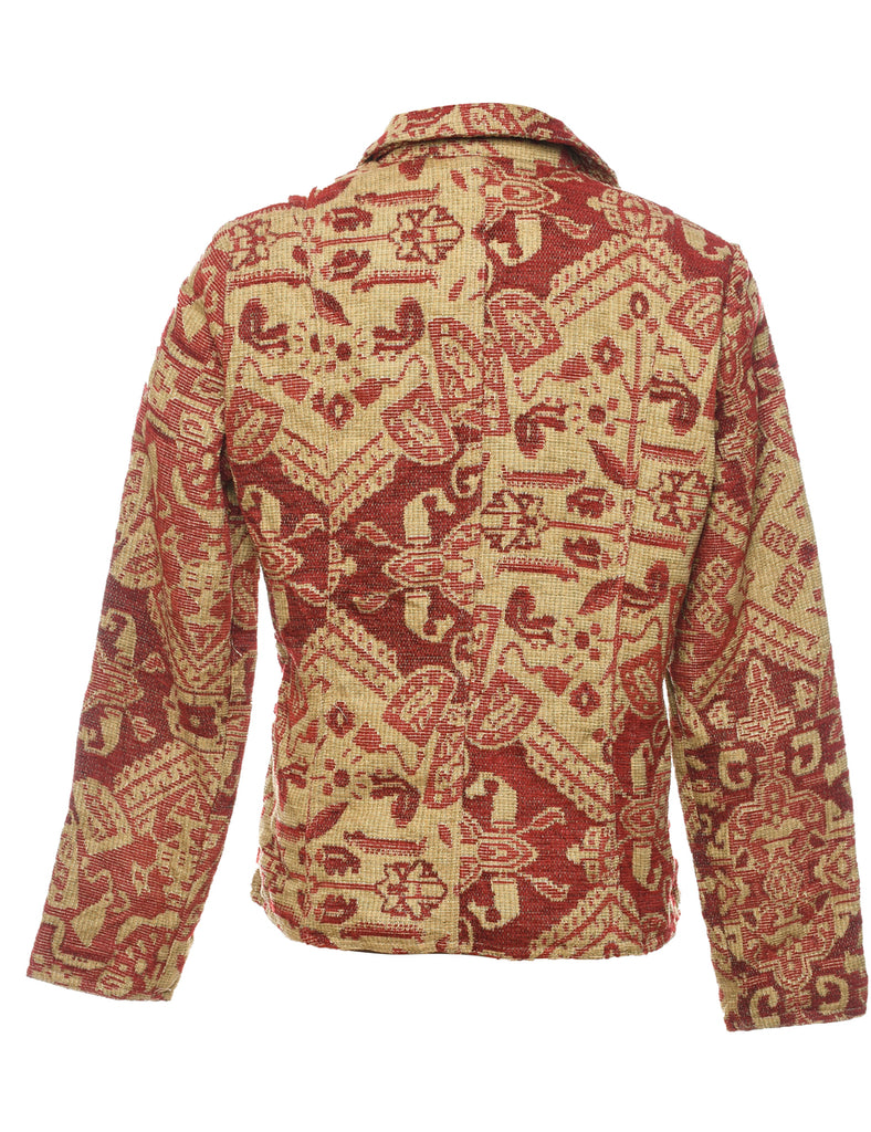 Maroon & Gold Tapestry Jacket - S