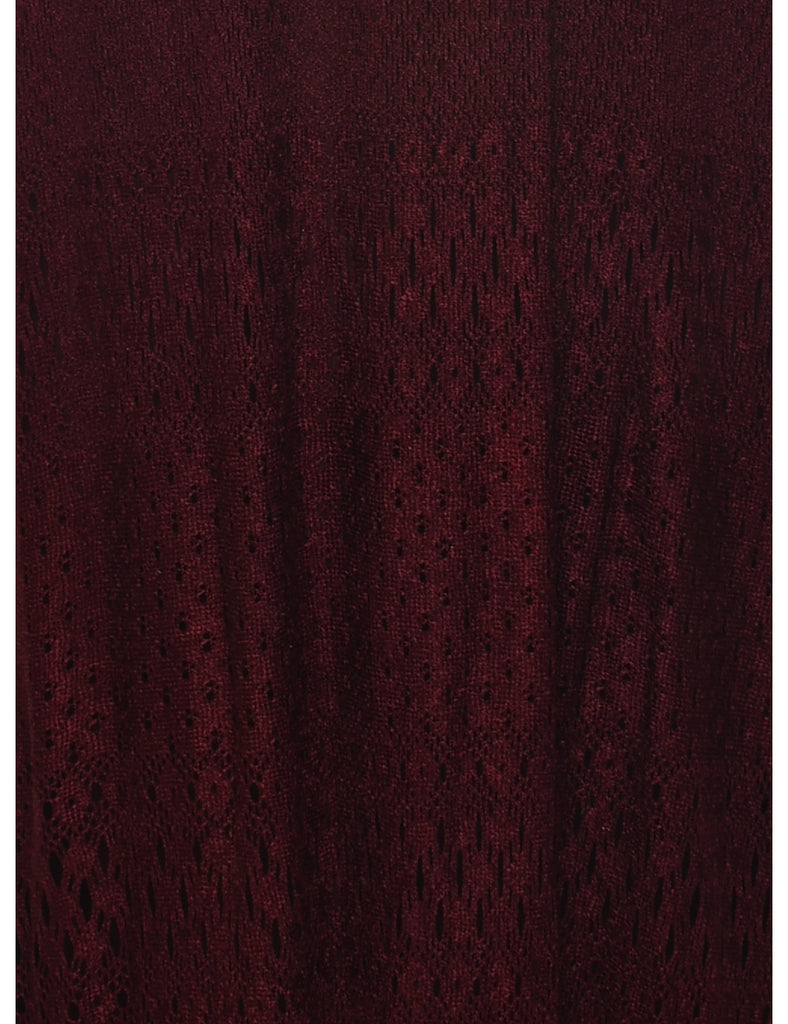 Maroon Lace Evening Dress - M