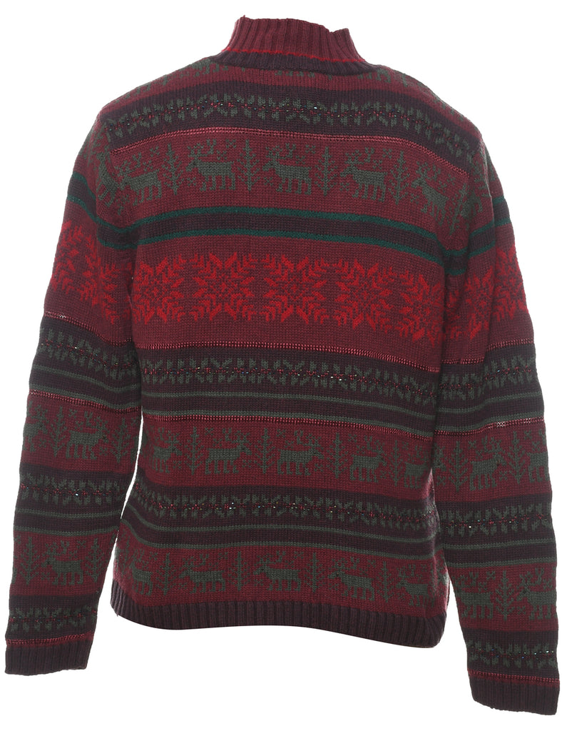 Maroon Nordic Jumper - M