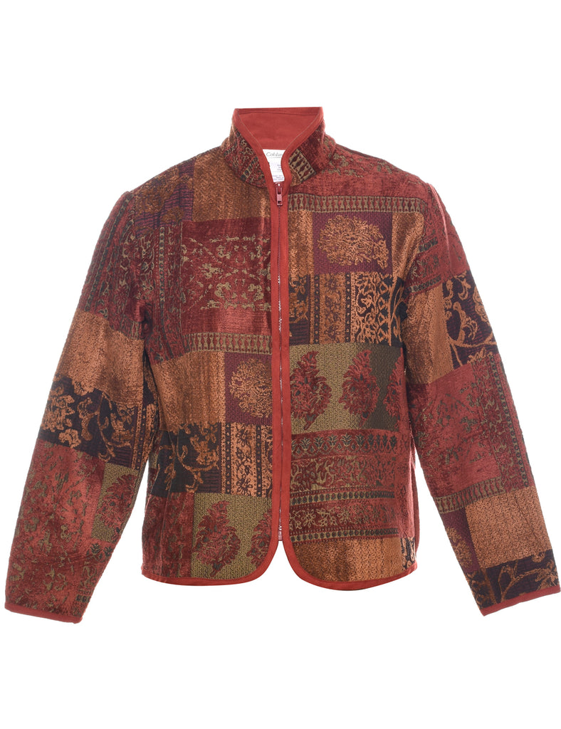 Maroon Tapestry Jacket - S