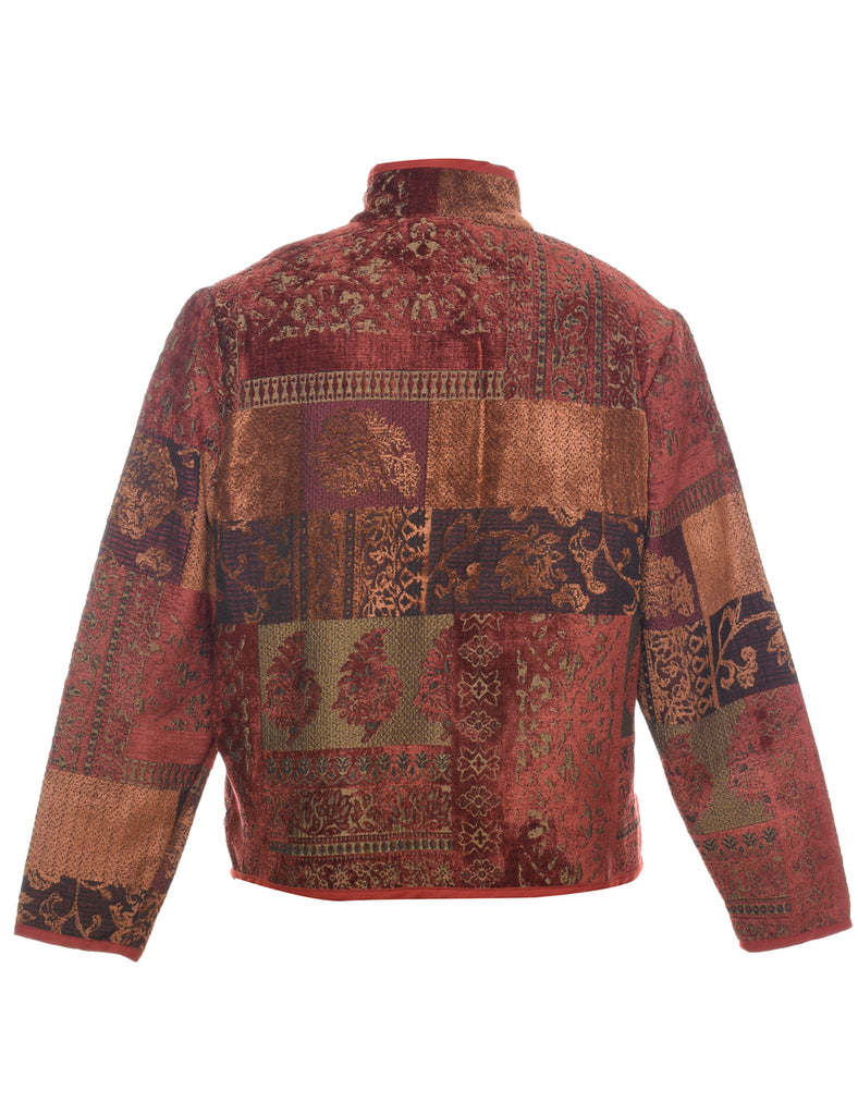 Maroon Tapestry Jacket - S