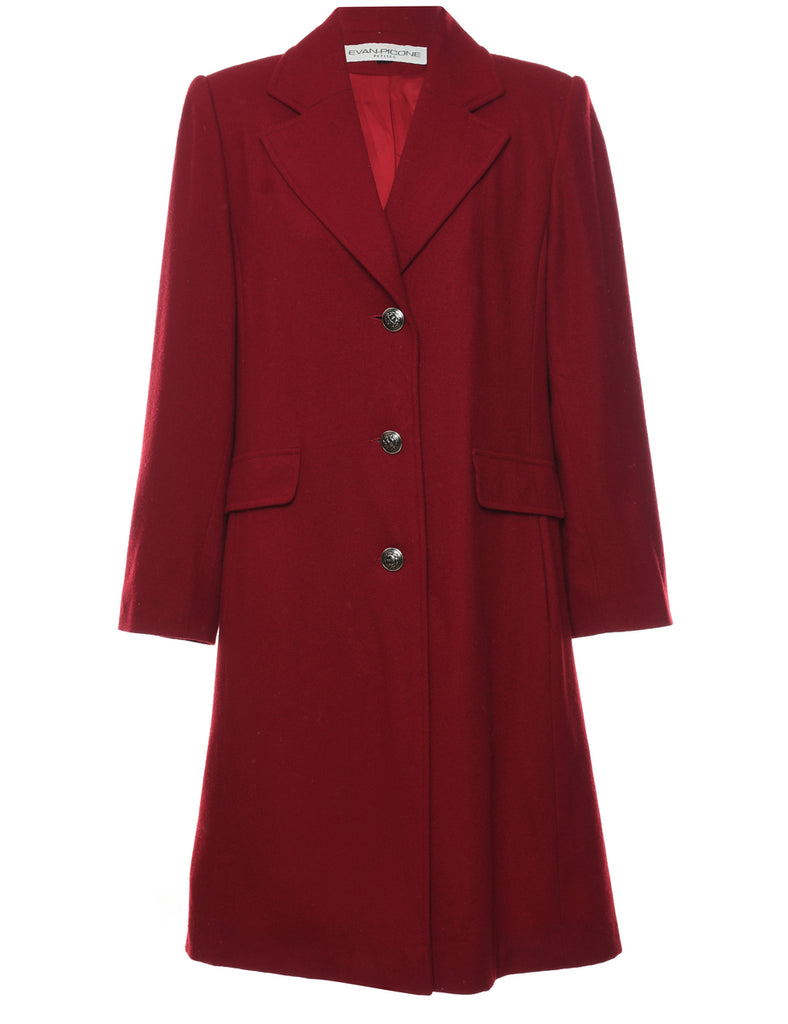 Maroon Wool Coat - M