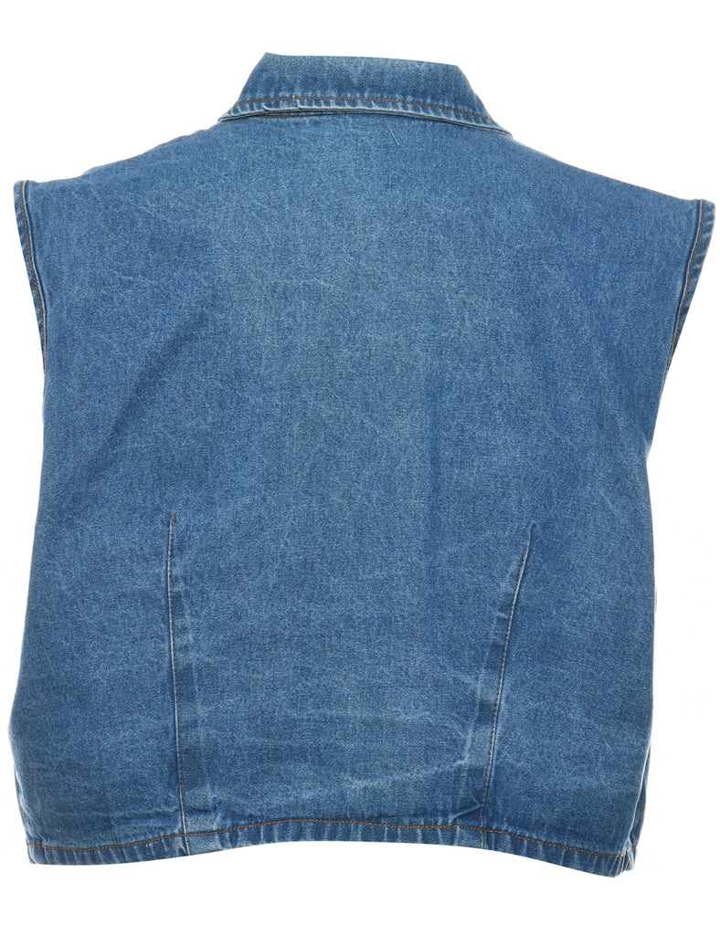 Medium Wash 1990s Denim Vest - L