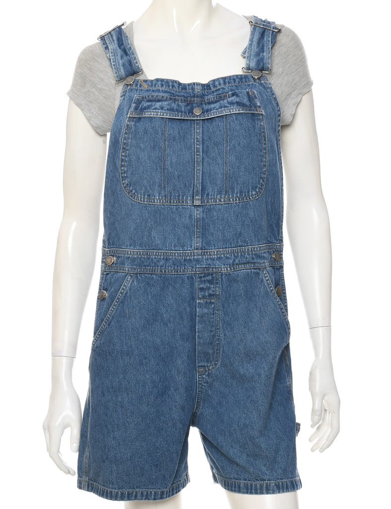 Medium Wash Cropped Dungarees - W34 L5