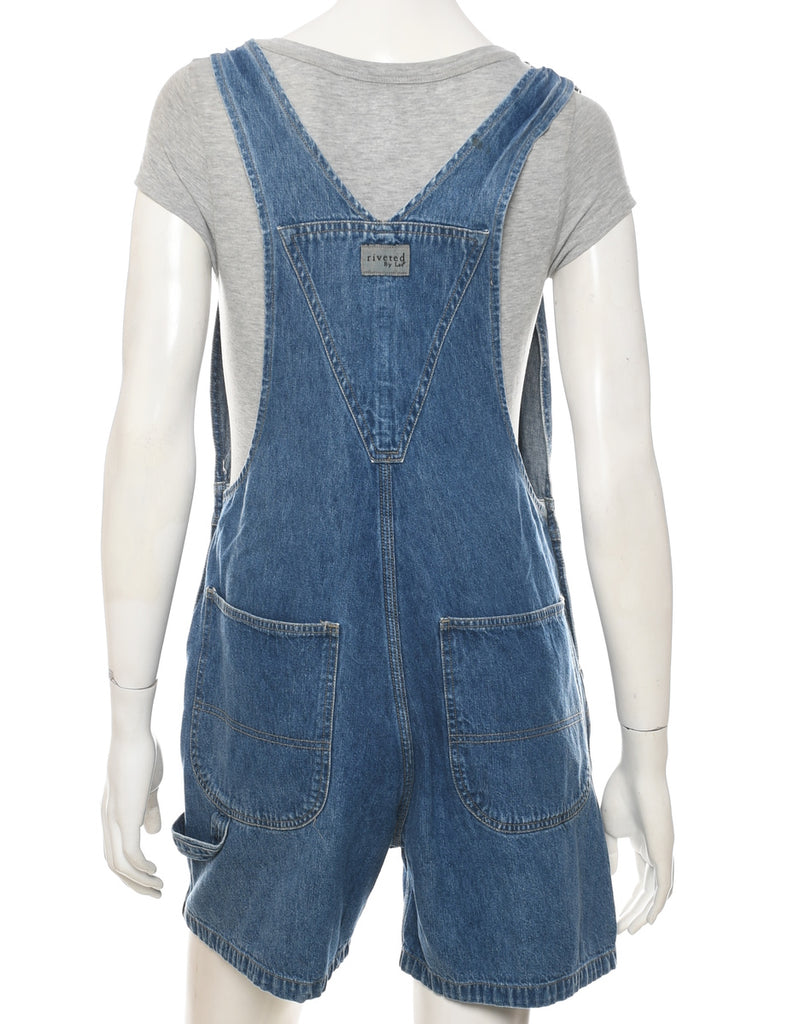 Medium Wash Cropped Dungarees - W34 L5