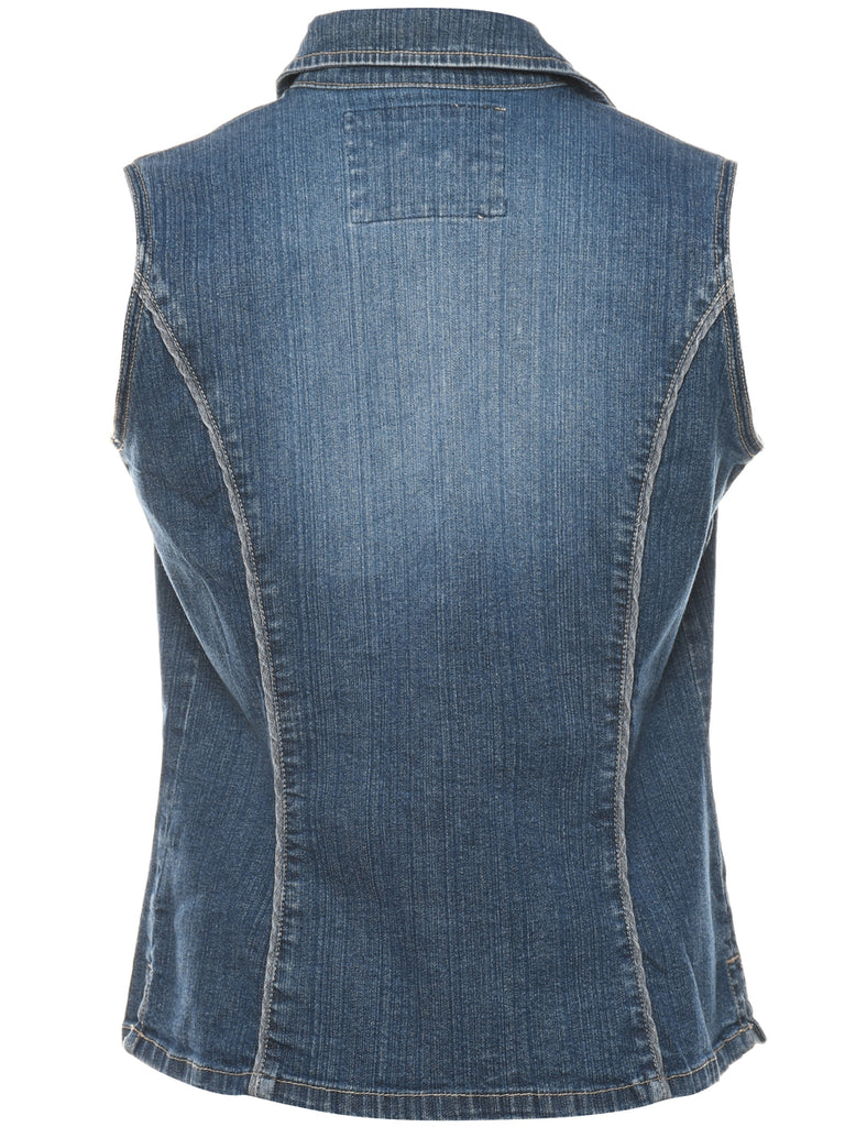 Medium Wash Denim 1990s Waistcoat - L