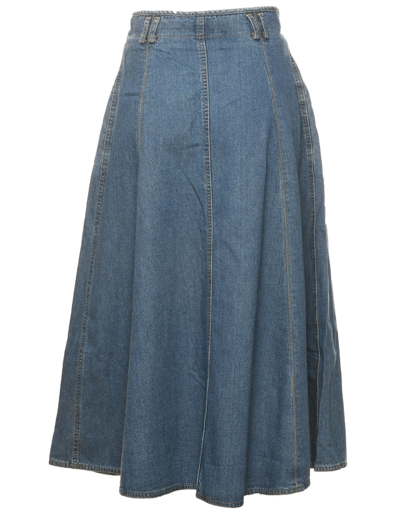 Medium Wash Denim A-line Skirt - S