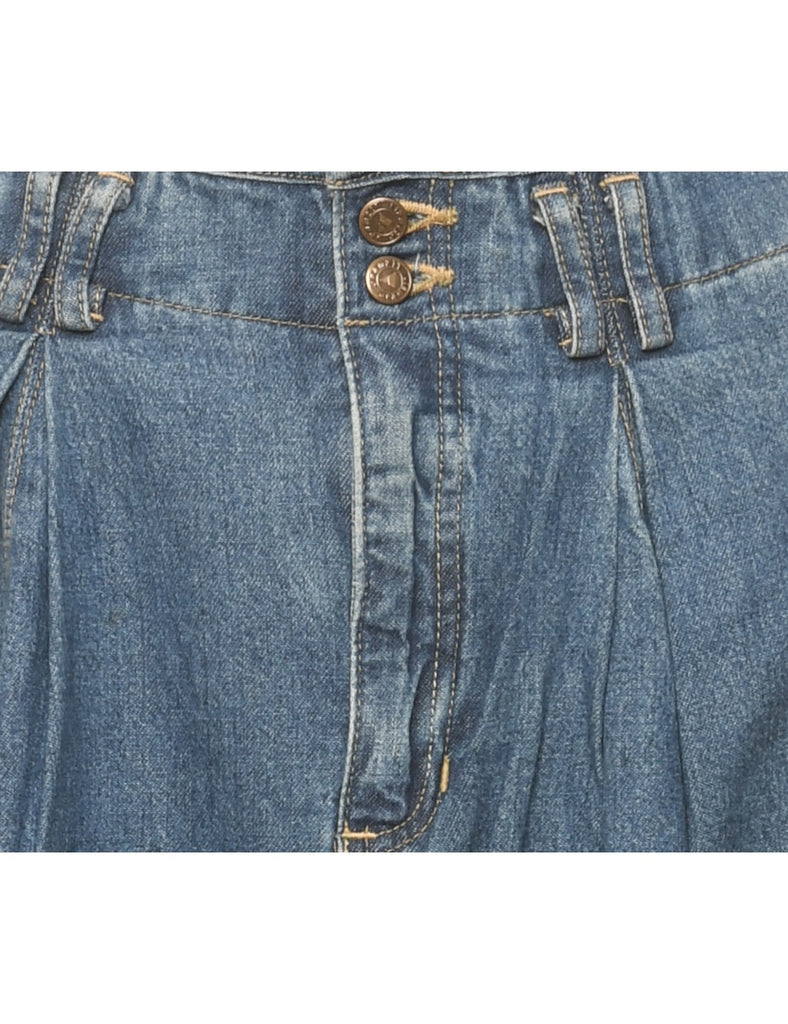 Medium Wash Denim A-line Skirt - S