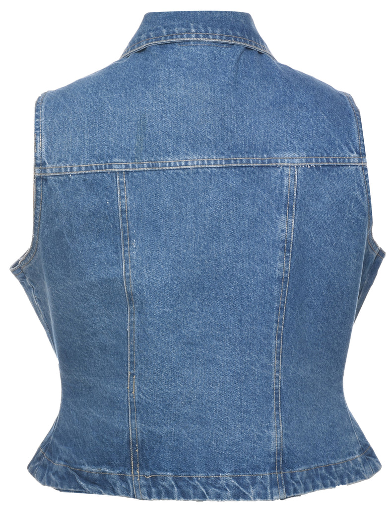 Medium Wash Denim Jacket Vest - L
