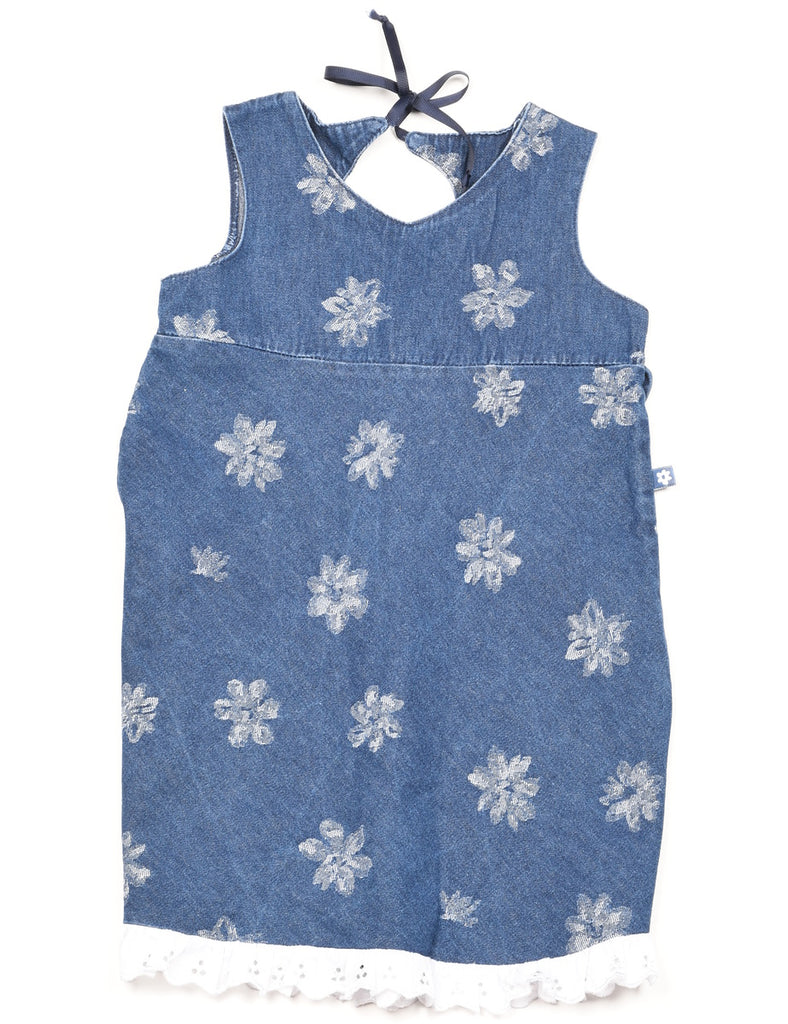 Medium Wash Floral Denim Dress - 2 YEARS