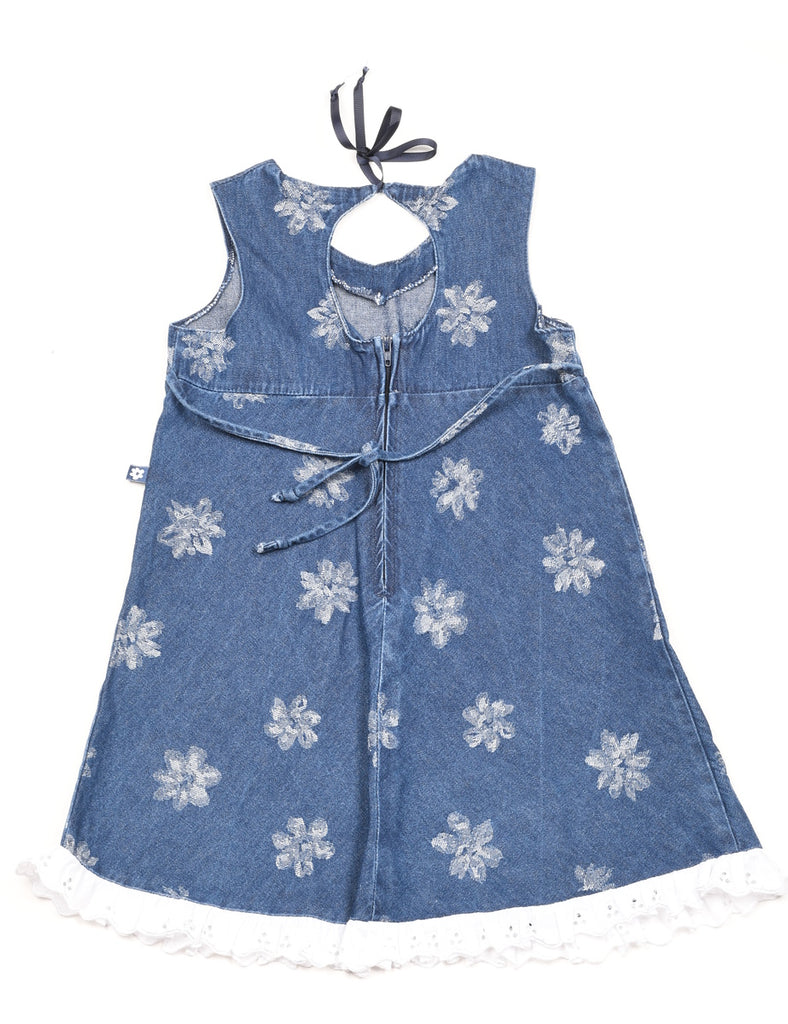 Medium Wash Floral Denim Dress - 2 YEARS