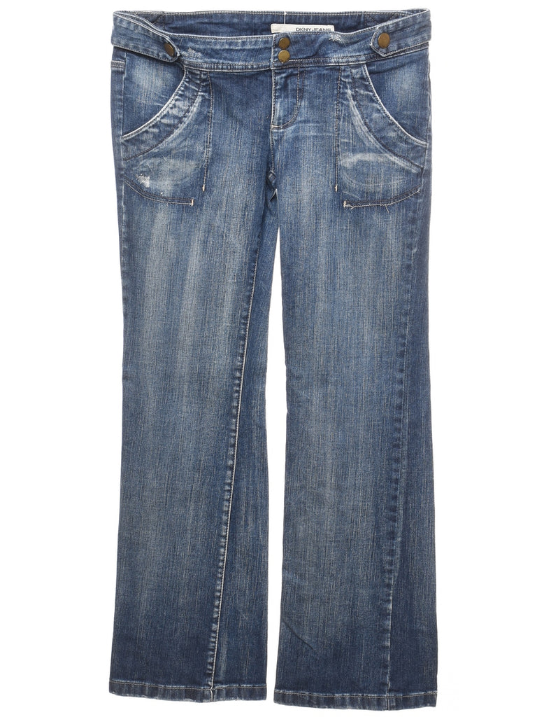 Medium Wash Y2K Low-Rise Jeans - W34 L29