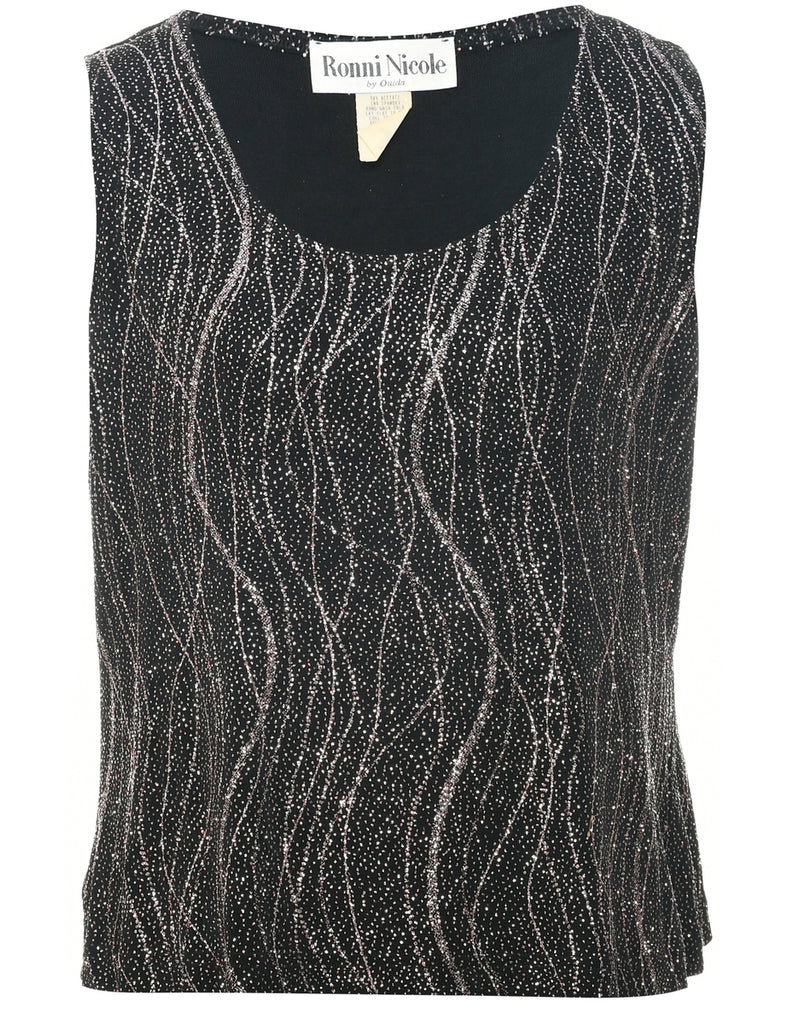 Metallic Finish Evening Top - L