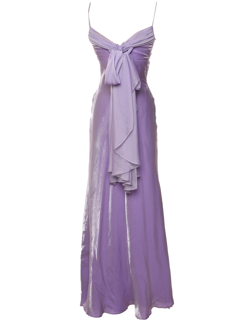 Morgan & Co Lilac Metallic Ruffled Evening Dress - S