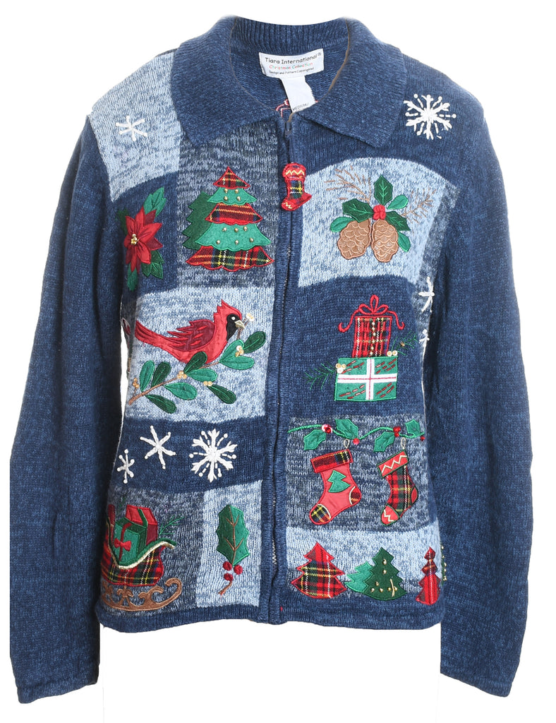 Multi-colour Christmas Cardigan - M