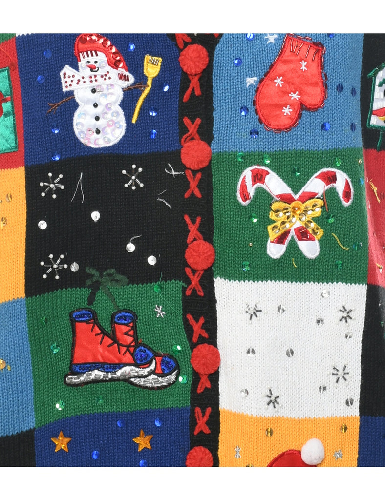 Multi-colour Christmas Vest - L