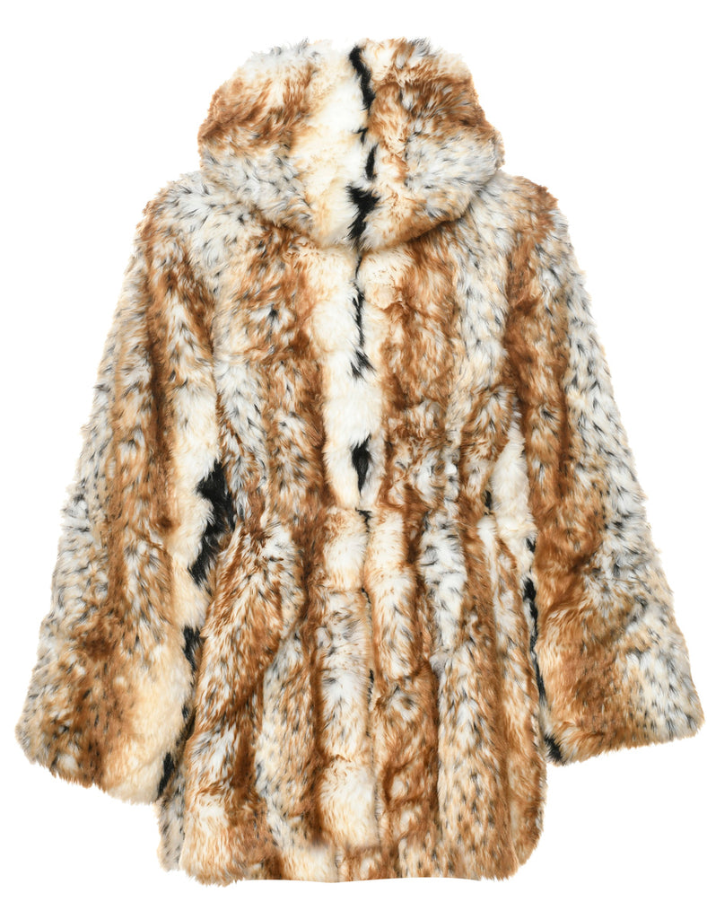 Multi-colour Faux Fur Coat - L