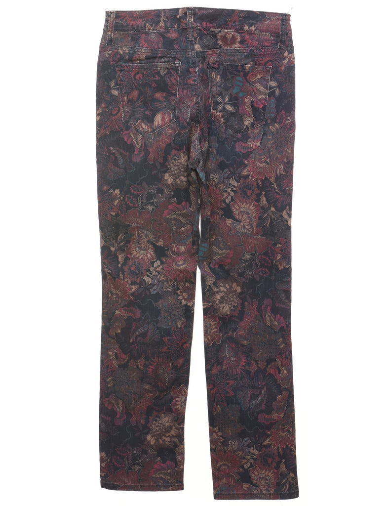 Multi-colour Floral Tapered Jeans - W30 L29