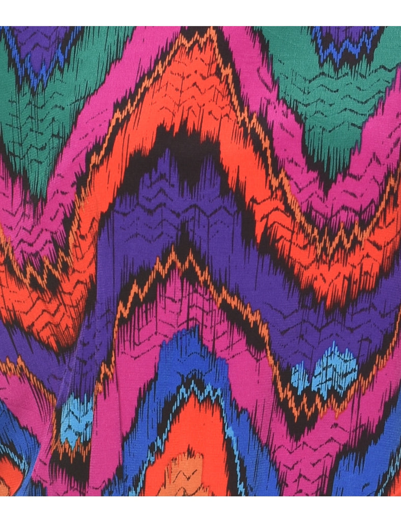 Multi-colour Geometric Patterned Dress - L