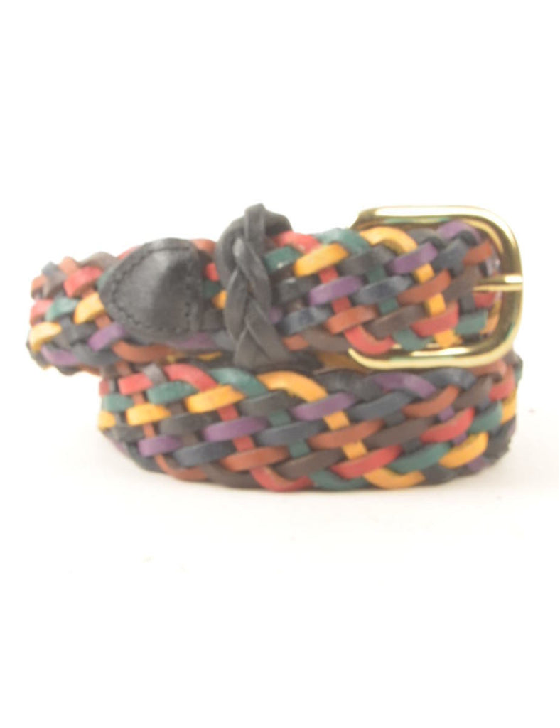 Multi-colour Leather Woven Belt - M