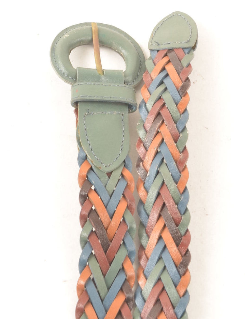 Multi-colour Leather Woven Belt - L