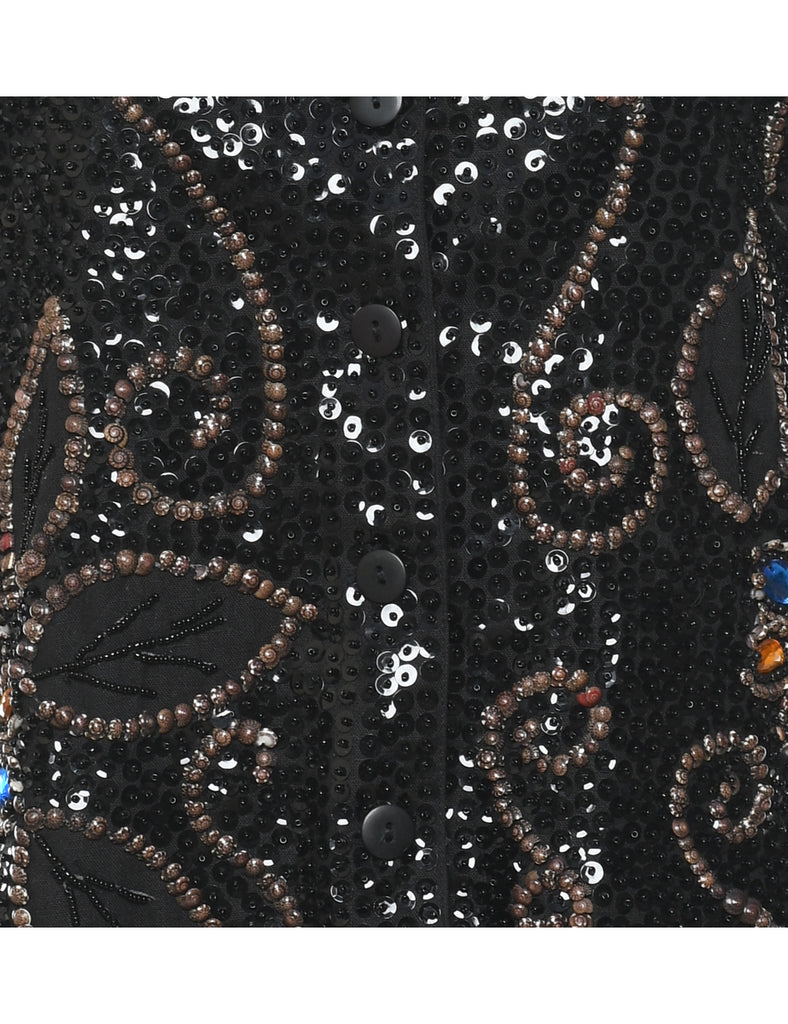 Multi-Colour Sparkly Beaded Waistcoat - L