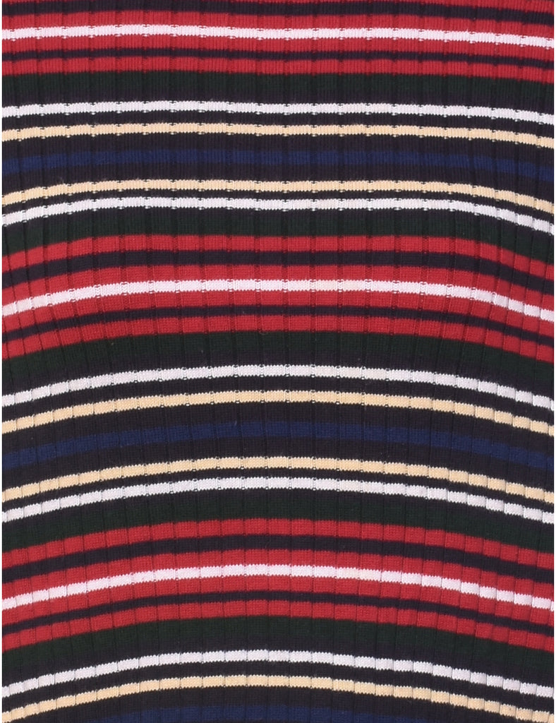 Multi-colour Striped Turtleneck Jumper - L