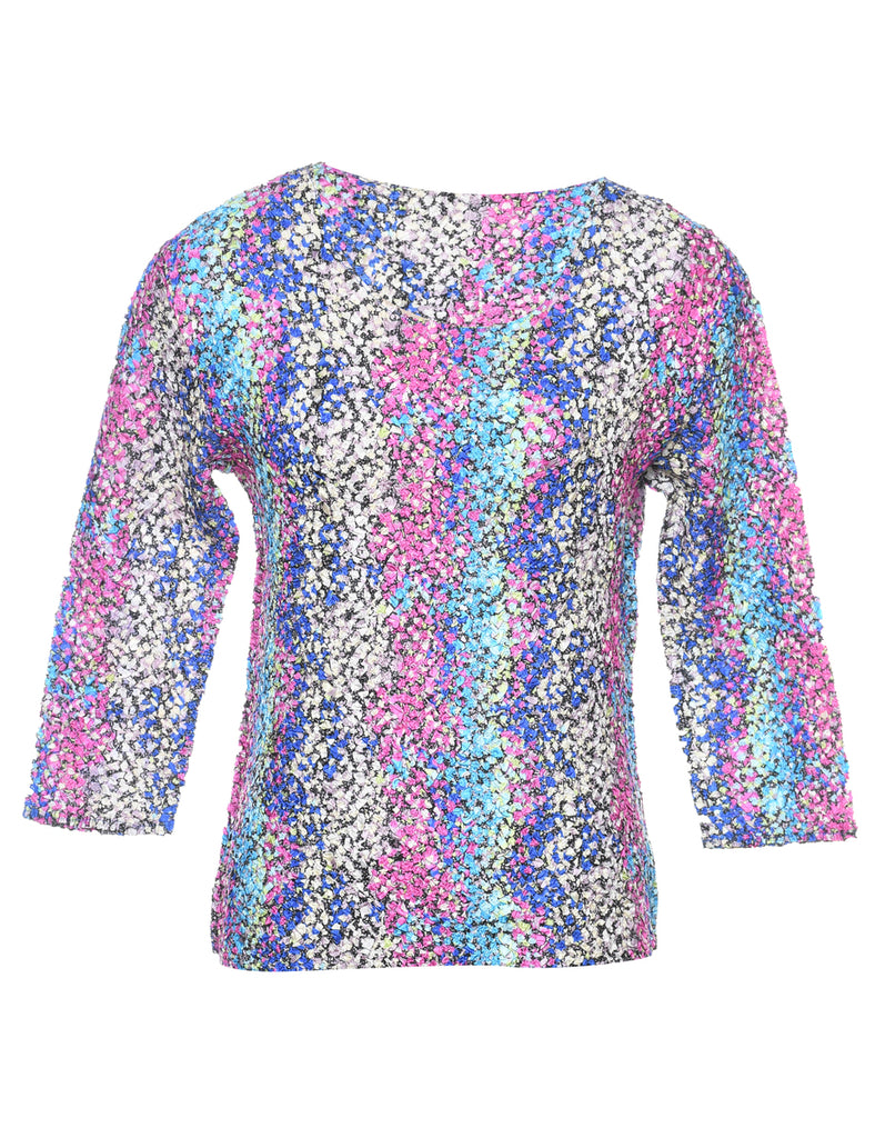 Multi-colour Y2K Abstract Design Top - M