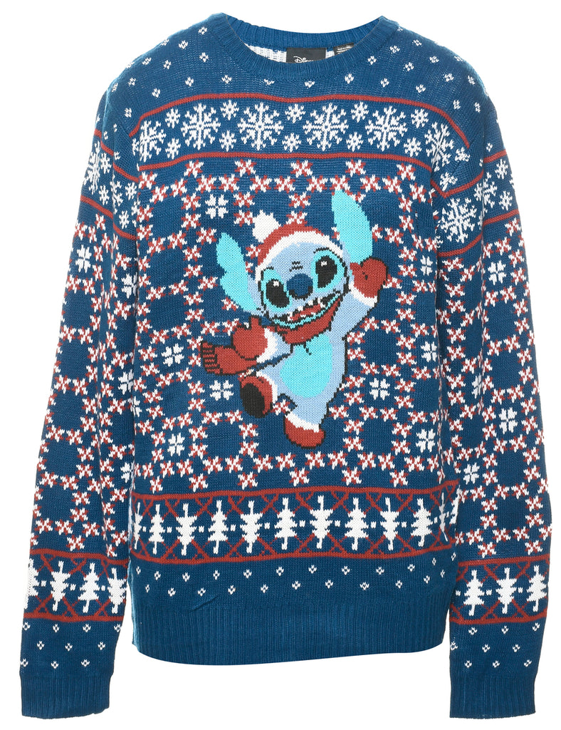 Navy Christmas Jumper - L