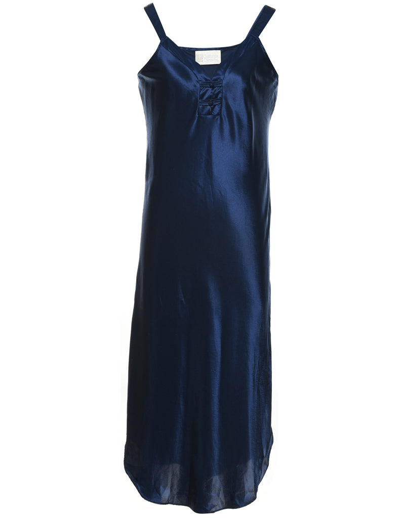 Navy Classic Metallic Slip Dress - L