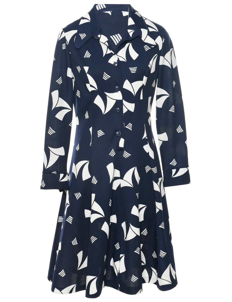 Navy Coat Dress - M