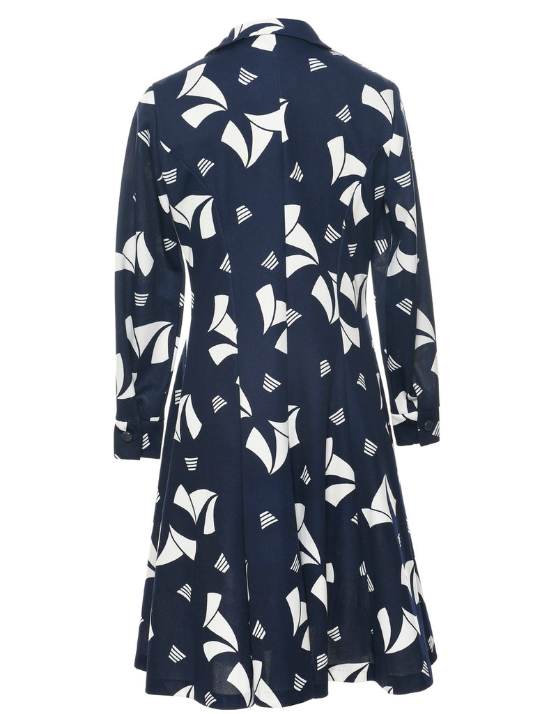 Navy Coat Dress - M