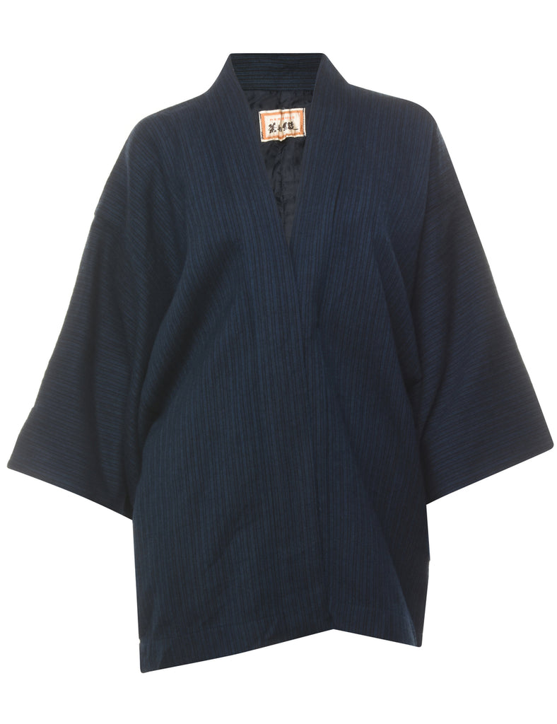 Navy Cropped Kimono - XXL